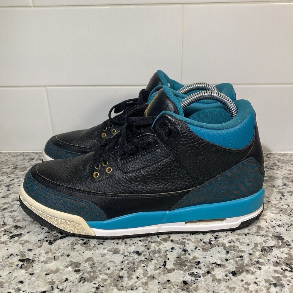 Nike Air Jordan 3 Retro GS Rio Teal Black Shoes Sneakers 441140-018 Youth 7Y